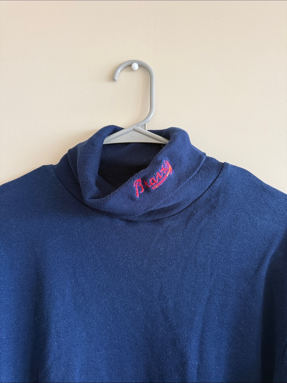Atlanta Braves Navy Turtleneck with Embroidered Neck Vintage